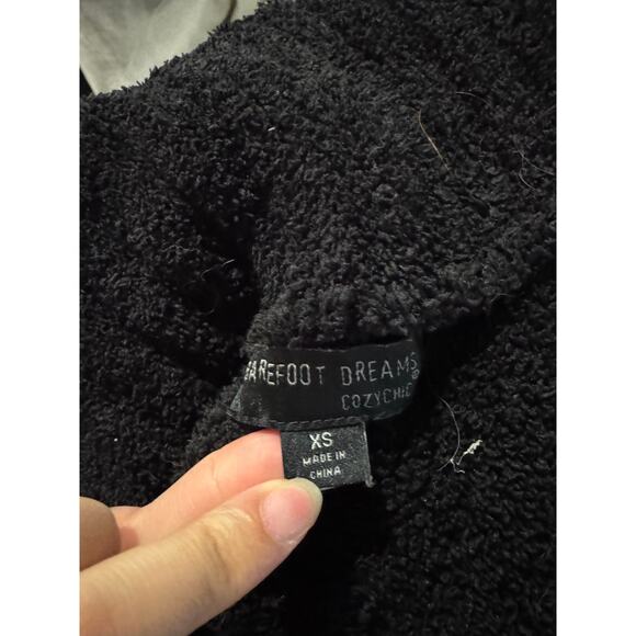 Barefoot Dreams CozyChic Cable Shawl Cardigan Black XS GUC - Picture 6 of 7